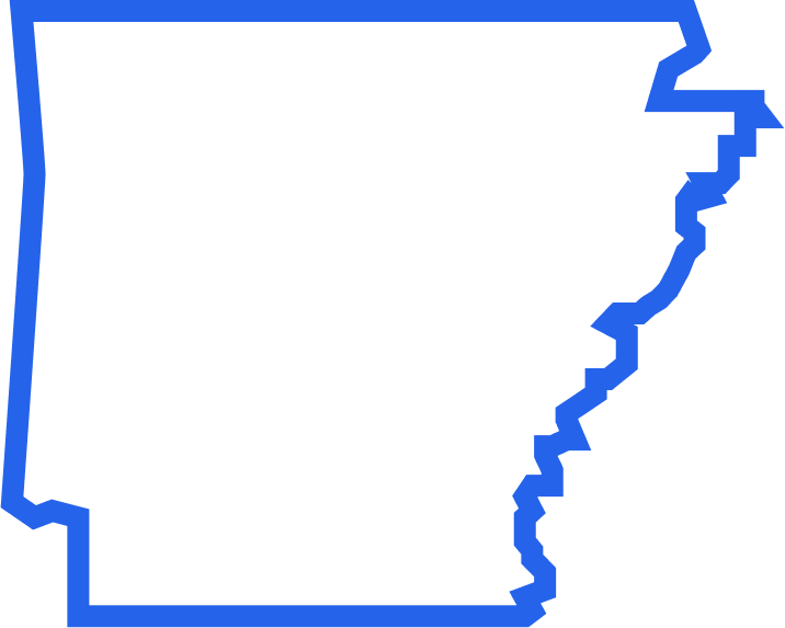 Outline map of Arkansas